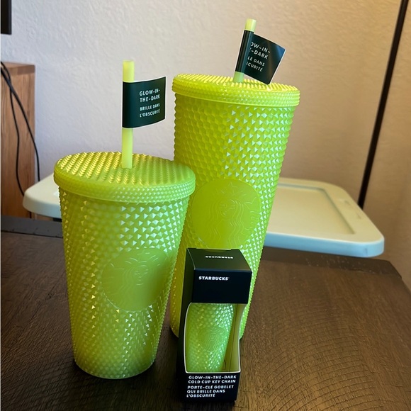 Starbucks SET of 3 Lemongrass Studded Glow in the Dark